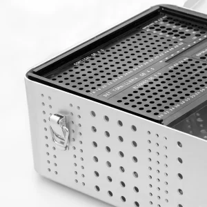 detalle contenedores para esterilización de instrumentales medicos